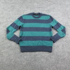 Banana Republic Sweater Mens S Blue Green Striped Crew Neck Pullover Lightweight